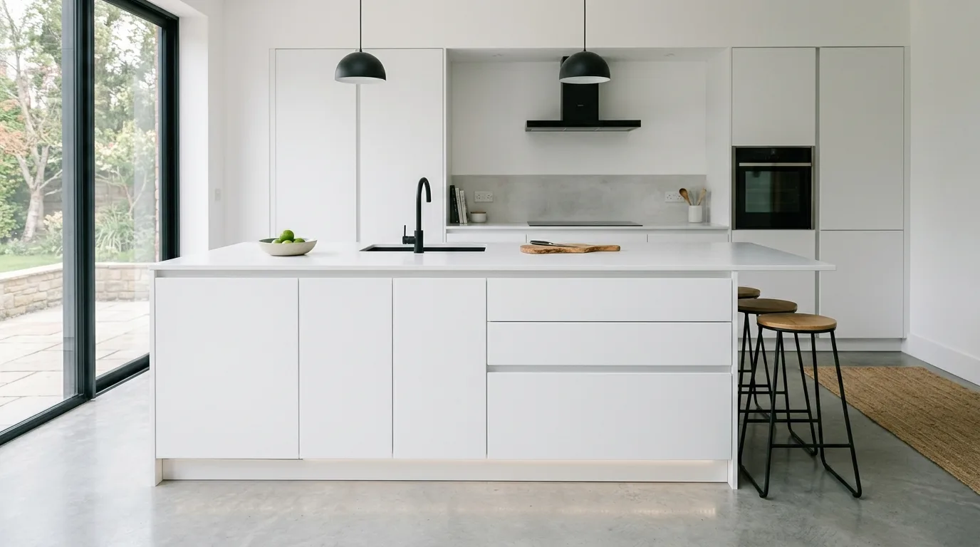 Add seating that feels comfortable and visually light inspiration for a kitchen with an island.